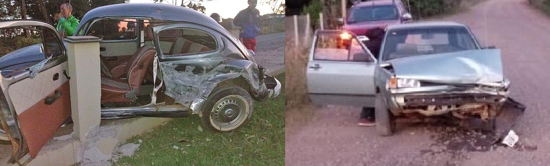 Condutor possivelmente embriagado bate carro e foge para o mato em Piratuba