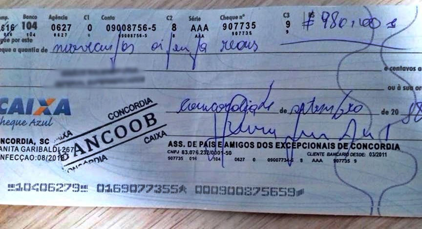 Como preencher um Cheque 