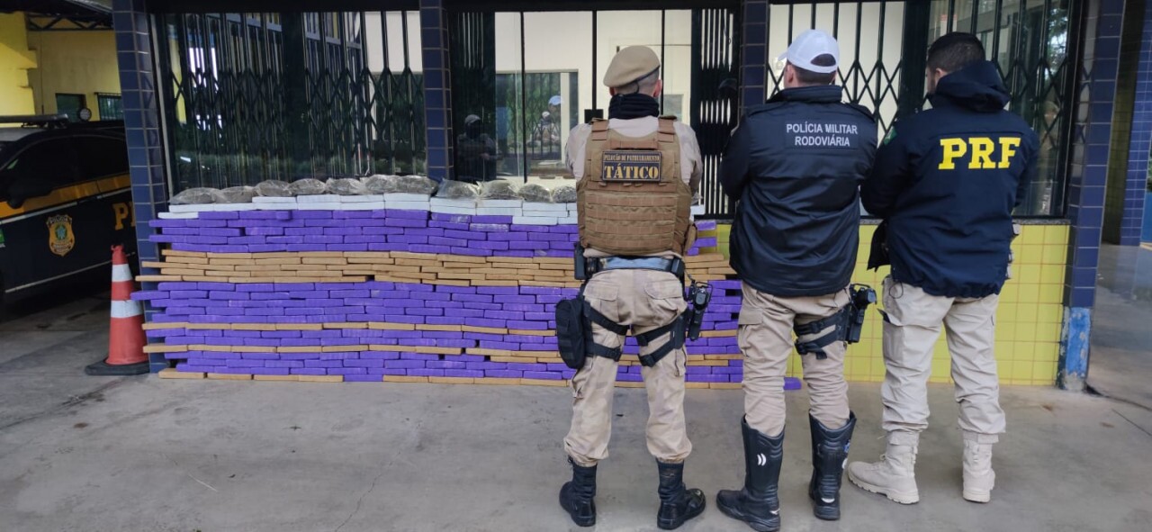 Casal é preso com mais de 200 kg de drogas em Concórdia