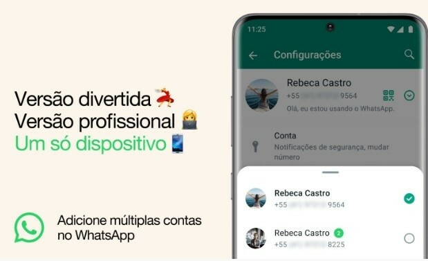 WhatsApp lança recurso que permite ter duas contas conectados ao mesmo tempo