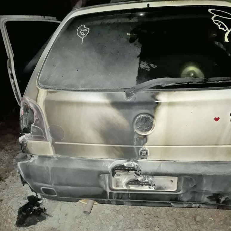 Fogo causa estragos em um carro de Seara na noite de sábado