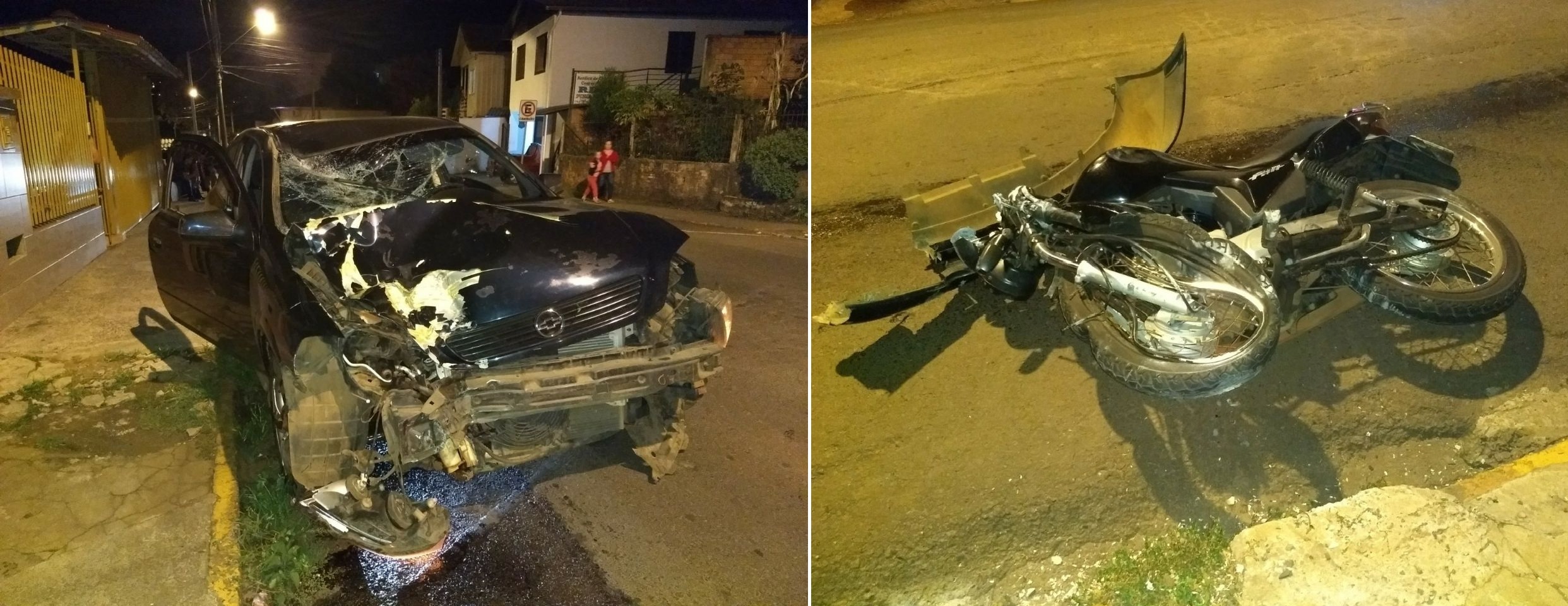 Acidente entre carro e moto deixa homem gravemente ferido em Concórdia