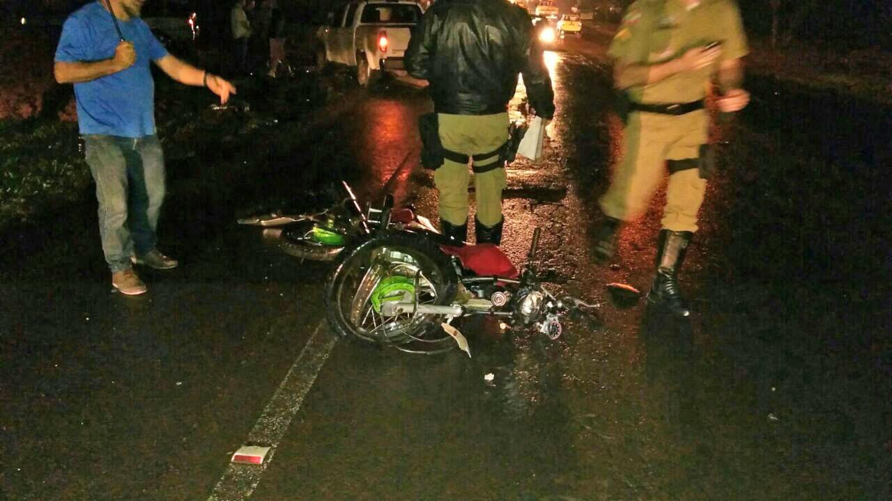 Motociclista gravemente ferido em acidente na SC-283