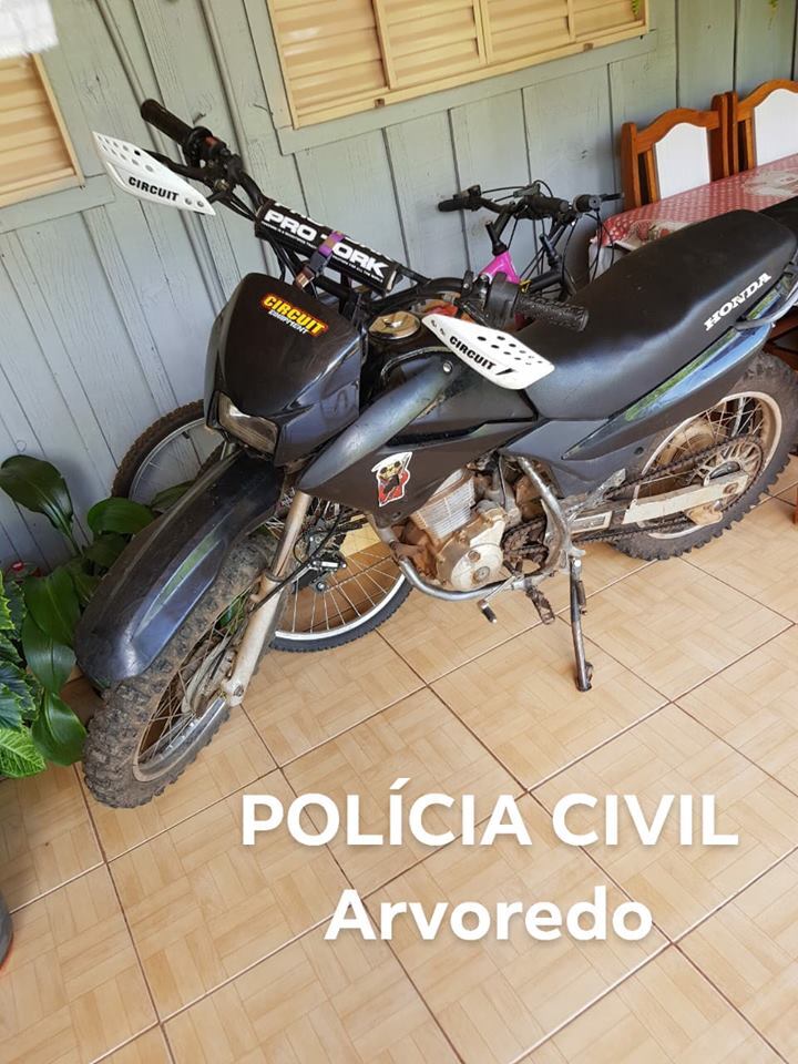 Polícia Civil de Arvoredo recupera moto furtada em dezembro