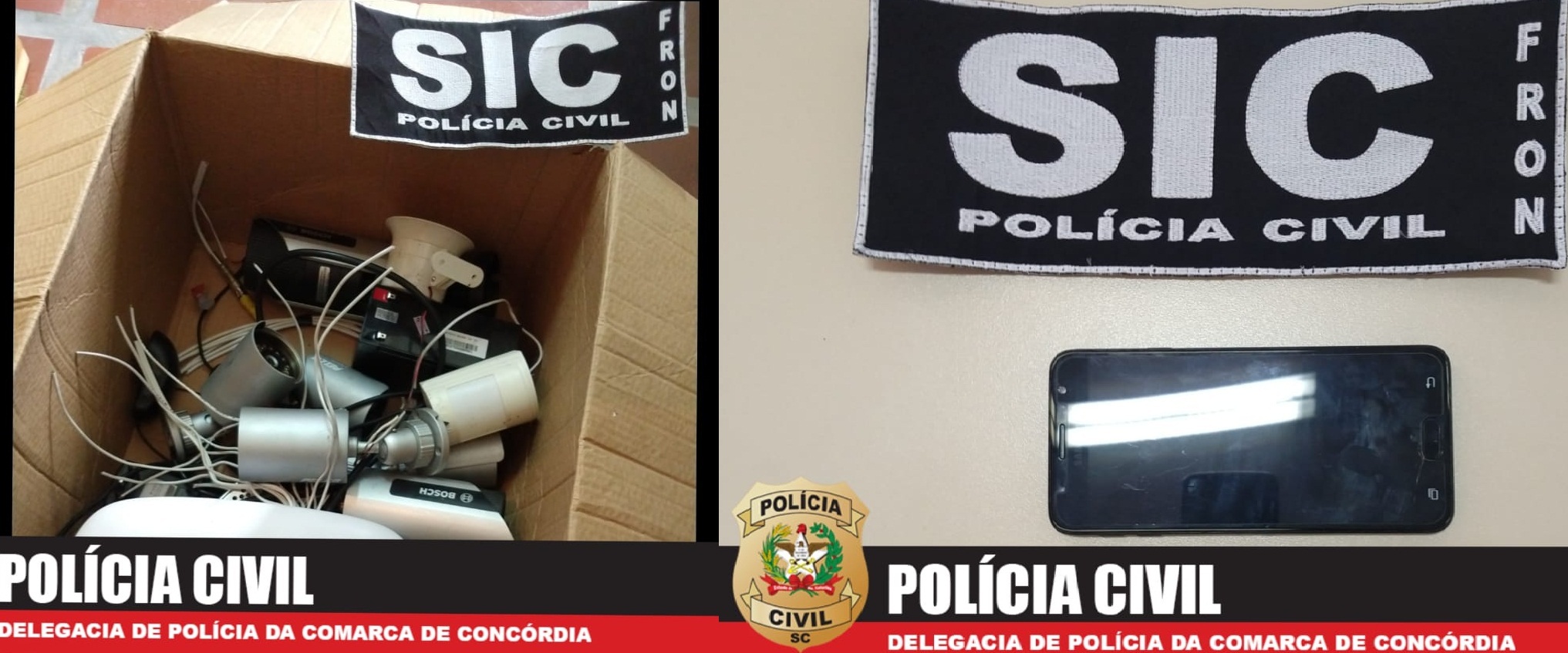 Polícia Civil recupera celular e câmeras furtados no interior de Concórdia